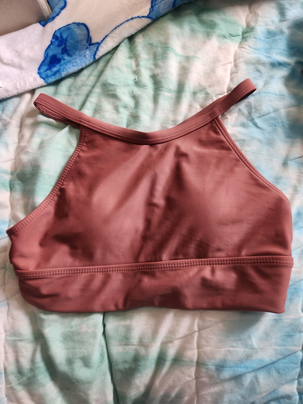 High Neck Women’s Bikini Top - Dusty Rose/Brown